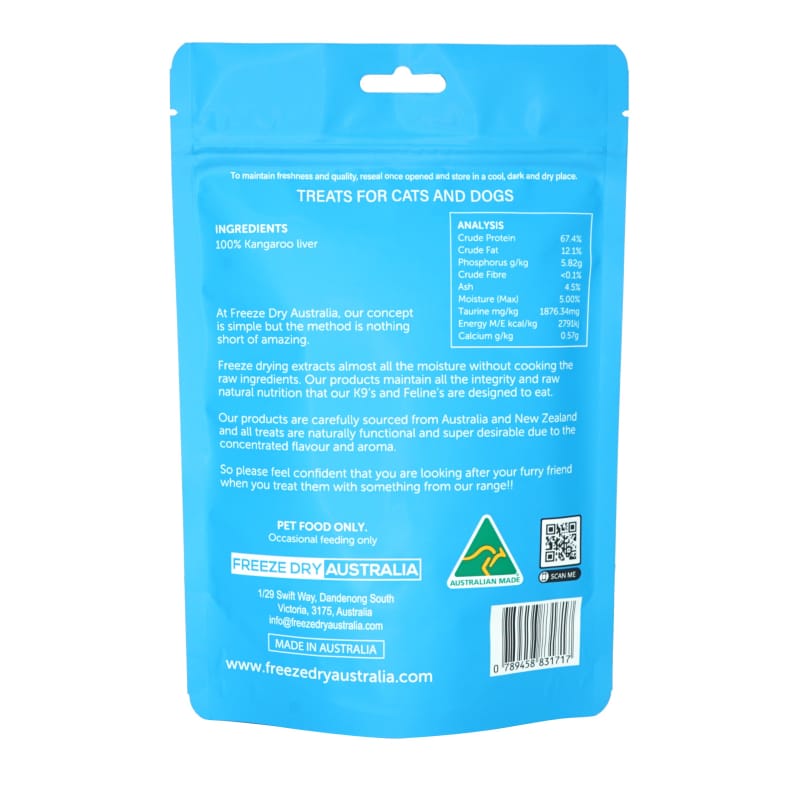 Freeze Dry Australia [32% OFF] Freeze Dry Australia 100% Raw Kangaroo Liver Freeze Dried Cat & Dog Treats 100g Dog Food & Treats