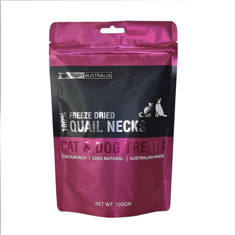 Freeze Dry Australia [30% OFF] Freeze Dry Australia Quail Necks Freeze-dried Cat & Dog Treats 100g Dog Food & Treats