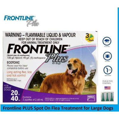 Frontline Frontline PLUS Spot On Flea Treatment for Large Dogs 20-40kg Dog Healthcare