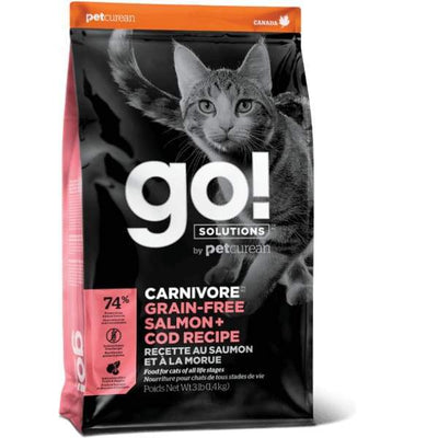 Go! GO! Solutions Carnivore Grain Free Salmon + Cod Recipe Cat Dry Food Cat Food & Treats