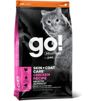Go! GO! Solutions Skin & Coat Chicken Recipe Dry Cat Food 3lb Cat Food & Treats
