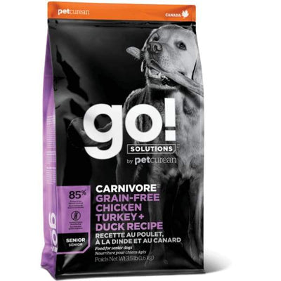 Go! GO! Solutions Carnivore Grain Free Chicken Turkey & Duck Senior Dry Dog Food Dog Food & Treats