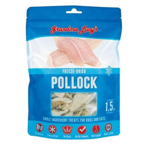 Grandma Lucy’s [10% OFF] Grandma Lucy’s Singles Pollock Freeze-dried Cat & Dog Treats 1.5oz Dog Food & Treats