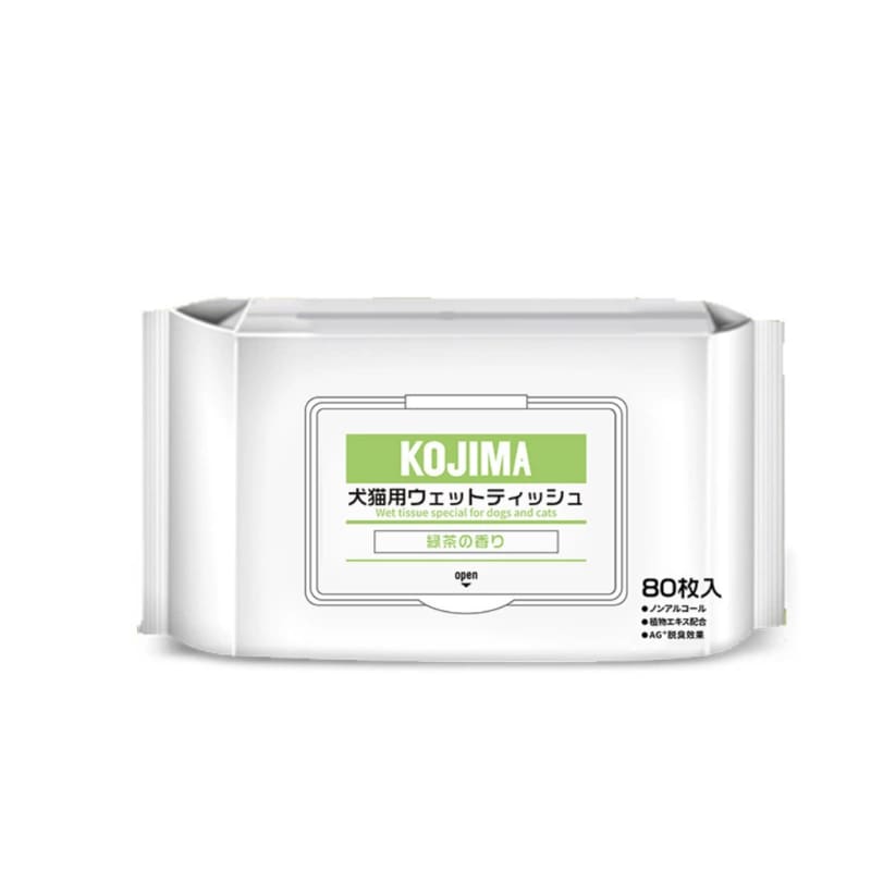 Kojima [3 FOR $11] Kojima Green Tea Dog & Cat Wipes 80pcs Dog Accessories