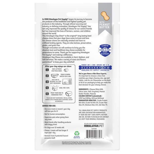 Himalayan Pet Supply [3 FOR $59] Himalayan Pet Supply The Original Peanut Butter Dog Extra-Large Dog Chew Dog Food & Treats