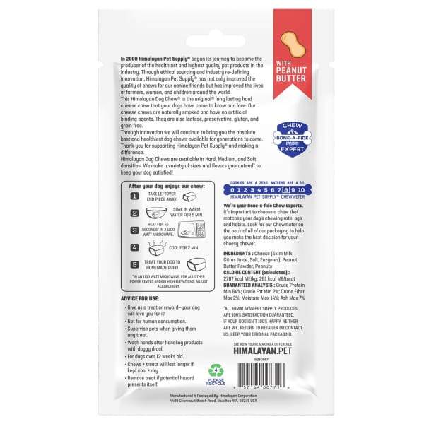 Himalayan Pet Supply [3 FOR $39] Himalayan Pet Supply The Original Peanut Butter Dog Large Dog Chew Dog Food & Treats