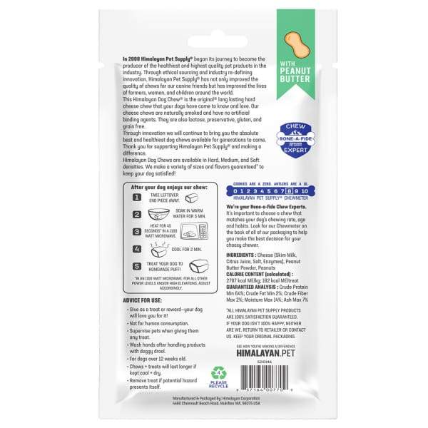 Himalayan Pet Supply [3 FOR $29] Himalayan Pet Supply The Original Peanut Butter Dog Medium Dog Chew Dog Food & Treats