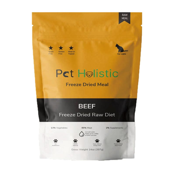 Pet Holistic [3 FOR $105 | 20% OFF] Pet Holistic Beef Freeze Dried Raw Cat Food 14oz Cat Food & Treats