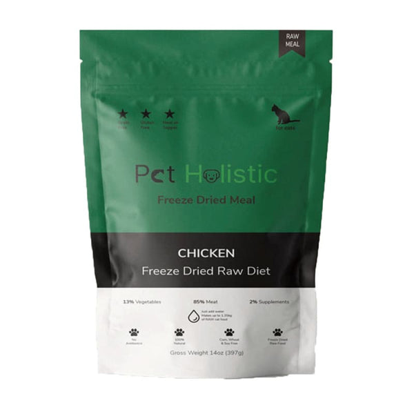 Pet Holistic [3 FOR $105 | 20% OFF] Pet Holistic Chicken Freeze Dried Raw Cat Food 14oz Cat Food & Treats