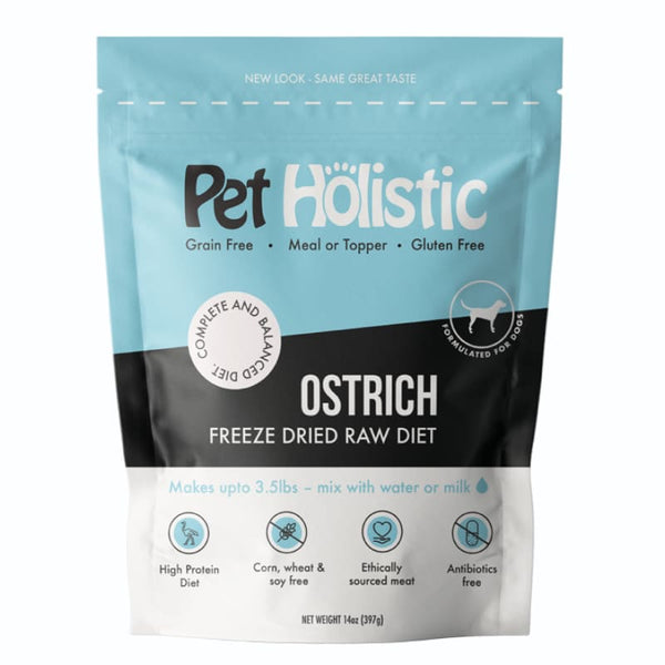 Pet Holistic [3 FOR $123 | GSS] Pet Holistic Ostrich Freeze Dried Raw Dog Food 14oz Dog Food & Treats