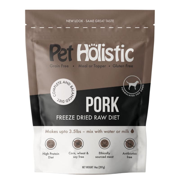 Pet Holistic [3 FOR $105 | 20% OFF] Pet Holistic Pork Freeze Dried Raw Dog Food 14oz Dog Food & Treats