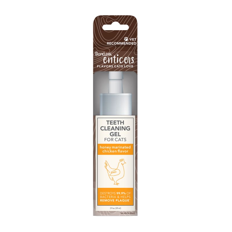 TropiClean [15% OFF] Tropiclean Enticers Honey Marinated Chicken Teeth Cleaning Gel for Cats 2oz Cat Healthcare