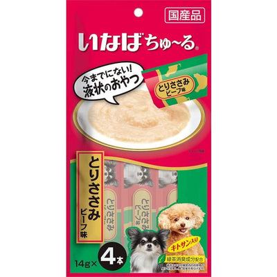 Inaba [BUY 2 FREE 1] Inaba Wan Chu Ru Chicken Fillet & Beef Creamy Dog Treats 56g Dog Food & Treats