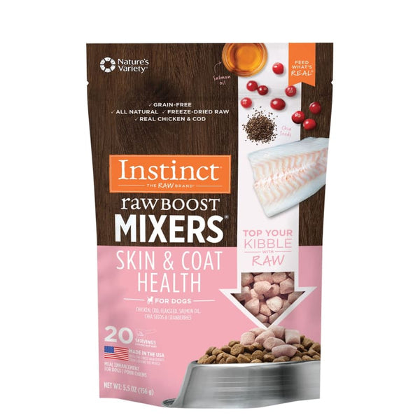 Instinct Instinct Freeze-Dried Raw Boost Mixers Grain-Free Skin & Coat Health Recipe Dog Food Topper (2 Sizes) Dog Food & Treats