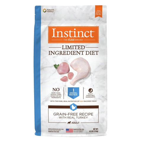 Instinct Instinct Limited Ingredient Diet Grain-Free Recipe with Real Turkey Dry Dog Food 4lbs Dog Food & Treats