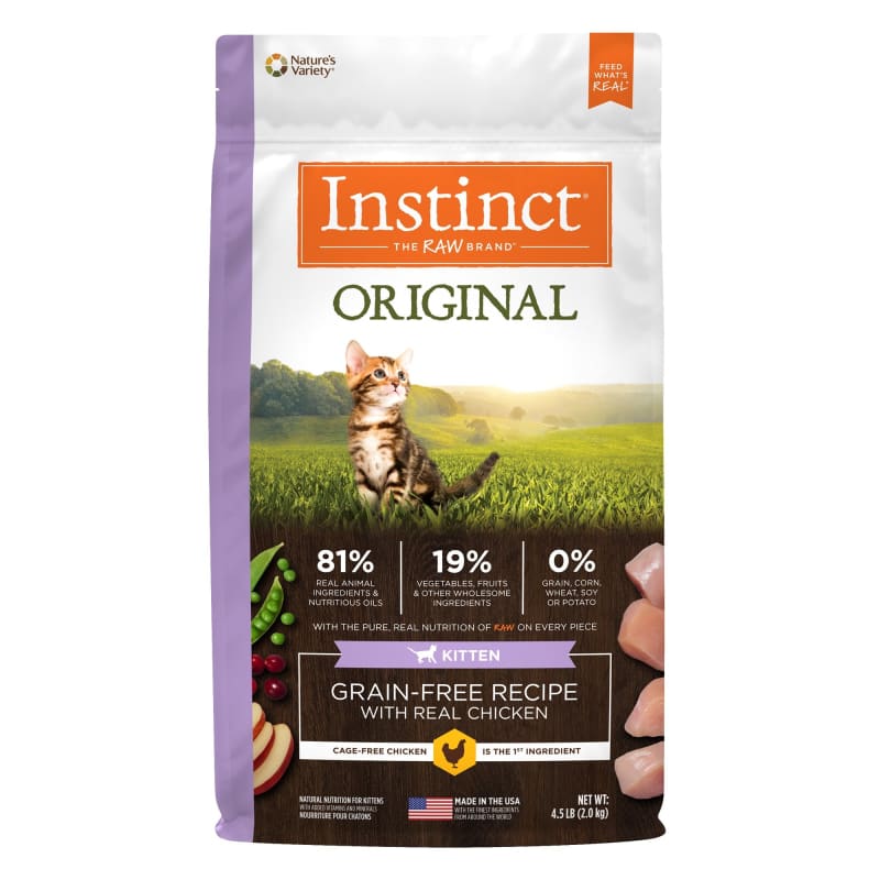 Instinct Instinct Original Kitten Grain-Free Recipe with Real Chicken Dry Cat Food 4.5lbs Cat Food & Treats