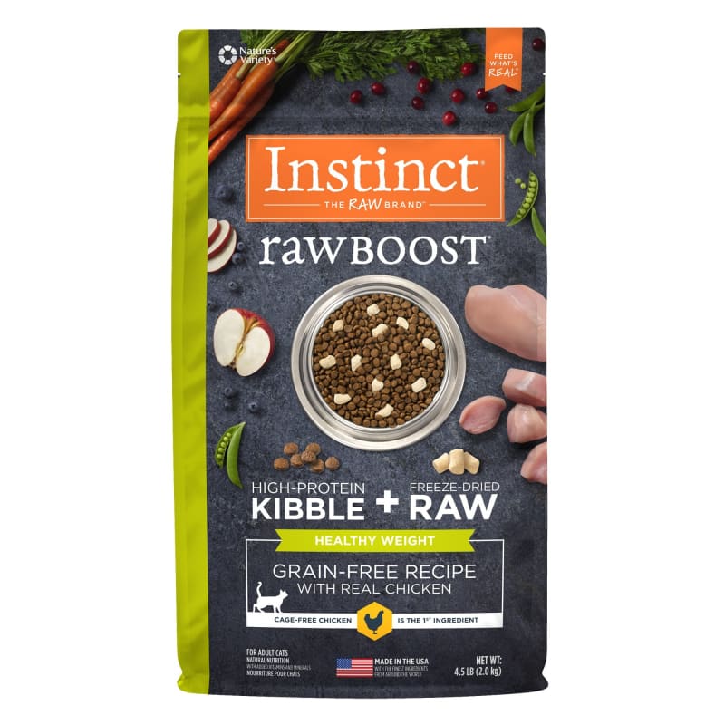 Instinct Instinct Raw Boost Kibble Healthy Weight Recipe with Real Chicken Dry Cat Food 4.5lbs Cat Food & Treats