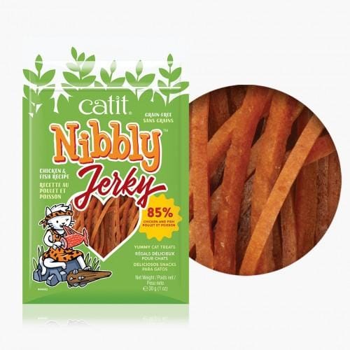 Catit Catit Nibbly Jerky Chicken & Fish Cat Treats 30g Cat Food & Treats