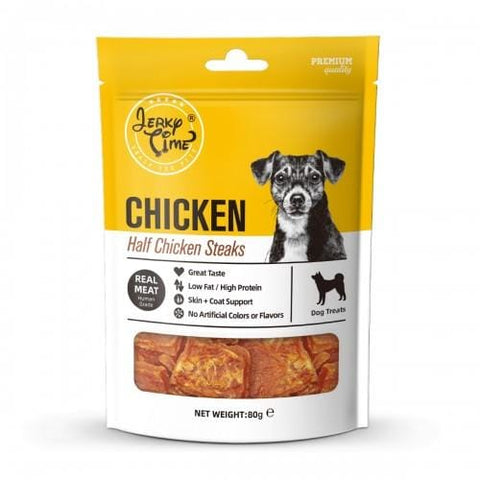 Jerky Time Jerky Time Dried Half Chicken Steaks Dog Treats 80g Dog Food & Treats