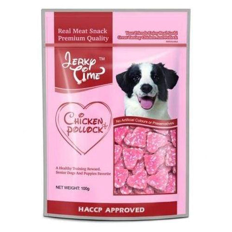 Jerky Time Jerky Time Heart Shape Chicken & Pollock Dog Treats 100G Dog Food & Treats