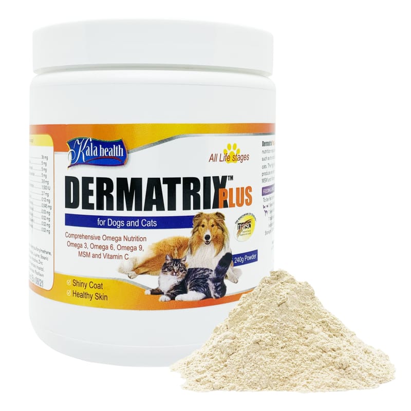 Kala Health Kala Health Dermatrix Plus Healthy Skin & Shiny Coat Powder Pet Supplement 240g Dog Healthcare