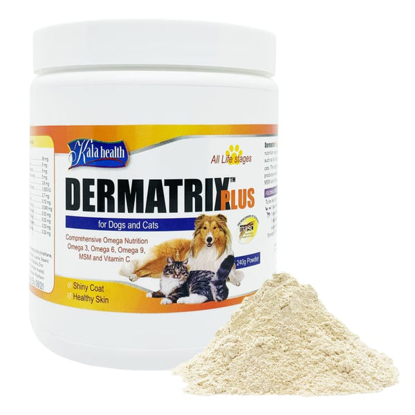 Kala Health Kala Health Dermatrix Plus Healthy Skin & Shiny Coat Powder Pet Supplement 240g Dog Healthcare