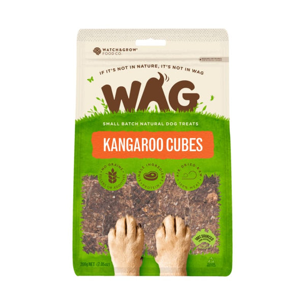 WAG WAG Kangaroo Cube Air-Dried Dog Treats 200g Dog Food & Treats