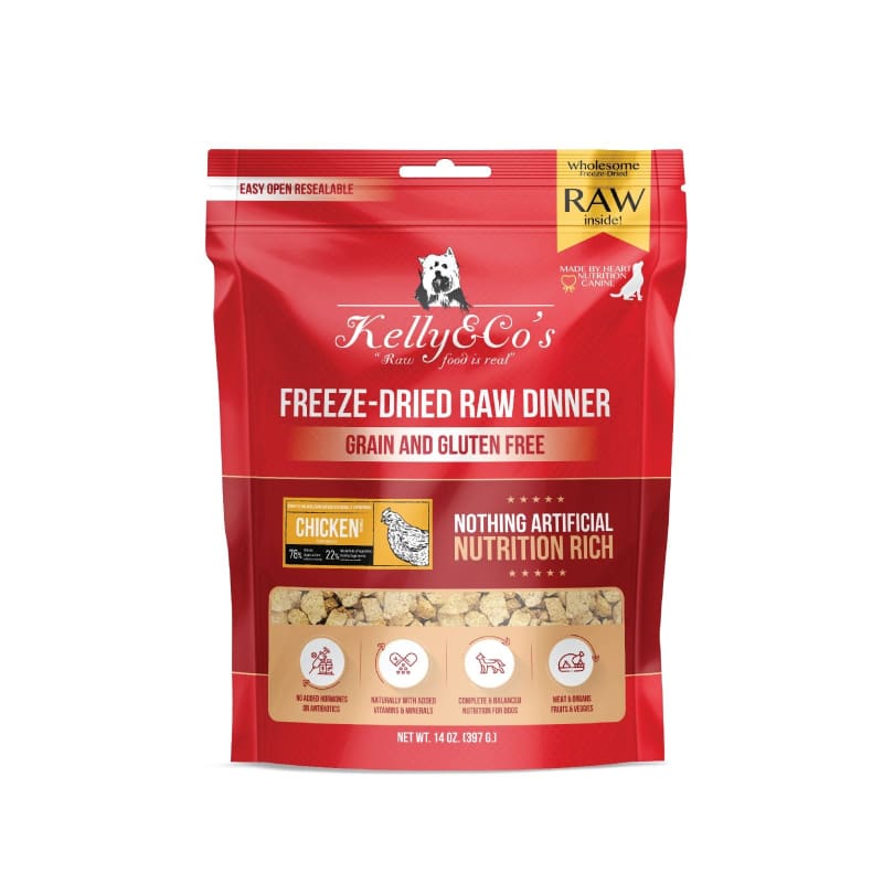 [2 FOR $88] Kelly & Co’s Chicken Freeze-Dried Raw Dinner Dog Food 14oz ...