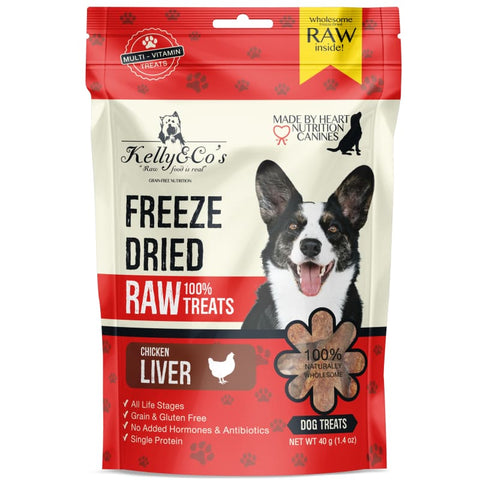 Kelly & Co’s Kelly & Co’s Chicken Liver Freeze-Dried Raw Dog Treats 40g Dog Food & Treats