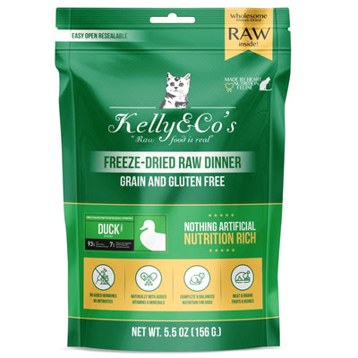 Kelly & Co’s [BUY 1 FREE 1] Kelly & Co’s Duck Freeze-Dried Raw Cat Food 5.5oz Cat Food & Treats