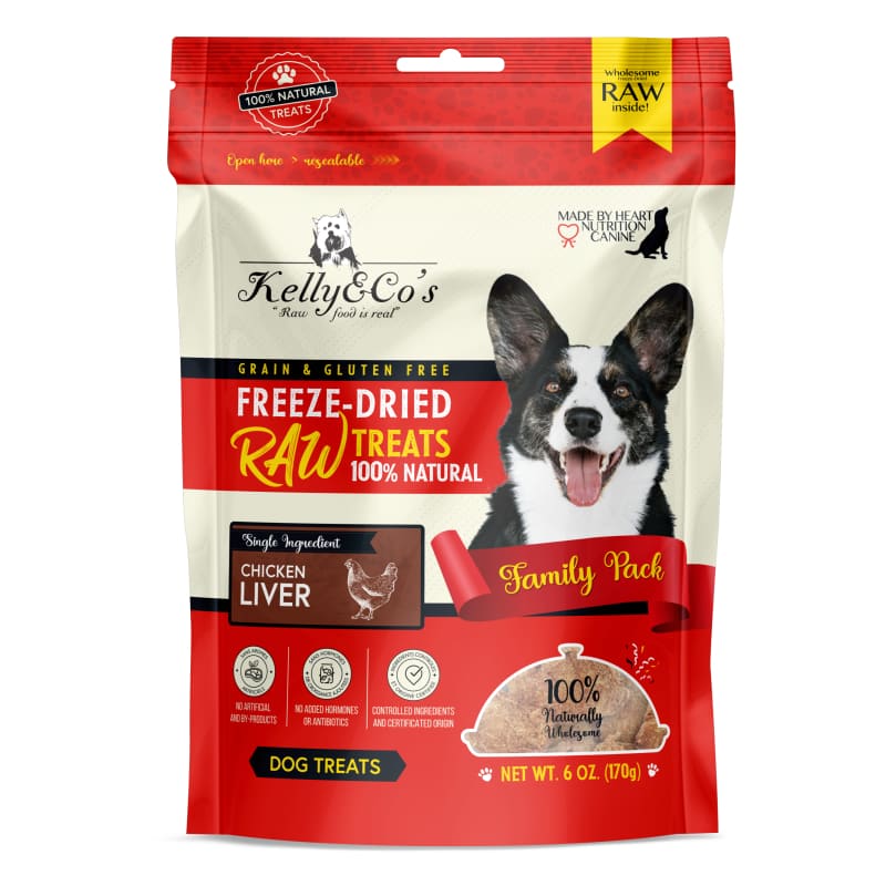 Kelly & Co’s Kelly & Co’s Family Pack Chicken Liver Freeze-Dried Raw Dog Treats 170g Dog Food & Treats