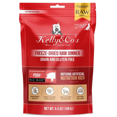 Kelly & Co’s [BUY 1 FREE 1] Kelly & Co’s Pork Freeze-Dried Raw Dinner Dog Food 5.5oz Dog Food & Treats