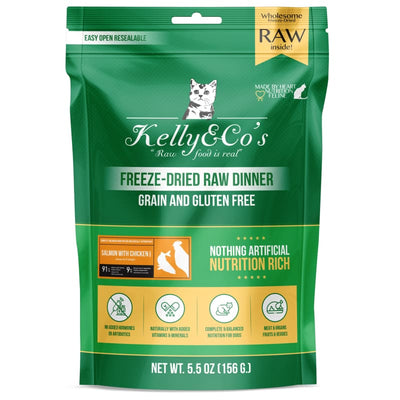 Kelly & Co’s [BUY 1 FREE 1] Kelly & Co’s Salmon & Chicken Freeze-Dried Raw Cat Food 5.5oz Cat Food & Treats