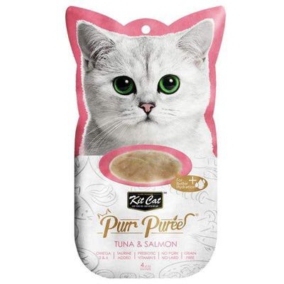 Kit Cat Kit Cat Purr Puree Tuna & Salmon Cat Treat 60g (4 x 15g Sachets) Cat Food & Treats