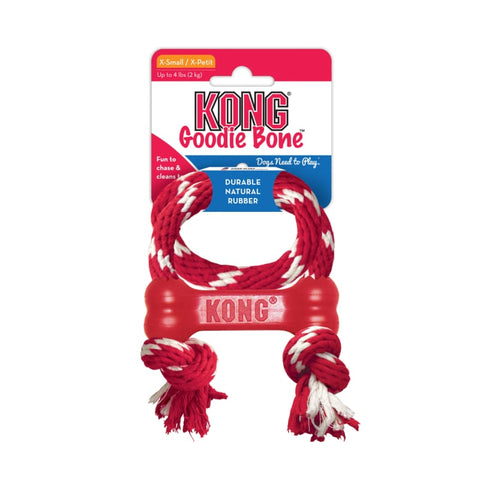 KONG [20% OFF] KONG Classic Goodie Bone with Rope Dog Toy XS Dog Accessories