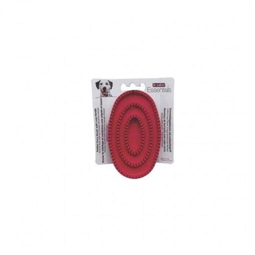 Le Salon Le Salon Essentials Dog Rubber Curry Brush with Loop Handle Red Grooming & Hygiene