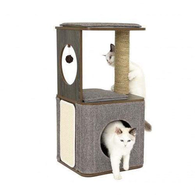 Lulus World [20% OFF] Lulus World Lu Cubox High Oak Cat Tree House Cat Accessories