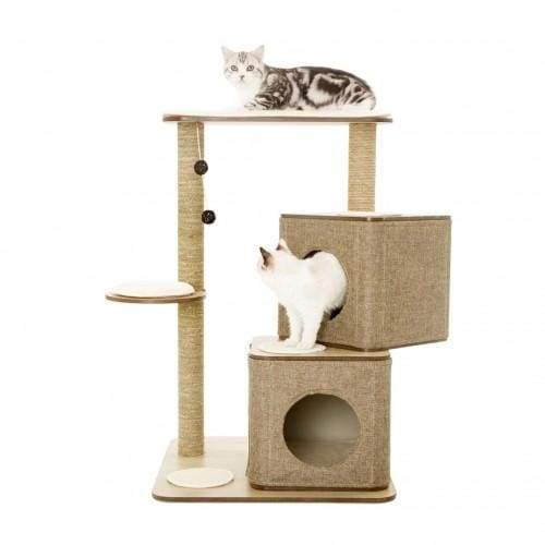 Lulus World [20% OFF] Lulus World Lu-Cubox Twin Base Oldish Cat Tree House Cat Accessories