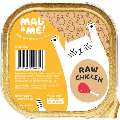 Mau&Me Mau&Me Chicken Frozen Raw Cat Food 1.2kg Cat Food & Treats