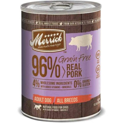 Merrick Merrick Grain Free 96% Real Pork Canned Dog Food 374g Dog Food & Treats