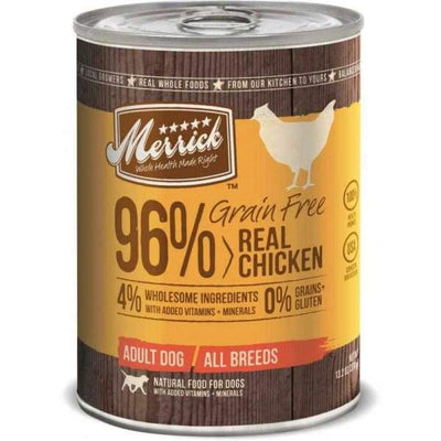 Merrick Merrick Grain Free 96% Real Chicken Canned Dog Food 374g Dog Food & Treats
