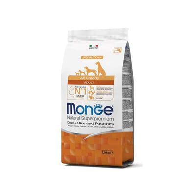 Monge Monge Adult Duck Rice and Potatoes Dry dog Food 2.5kg Dog Food & Treats