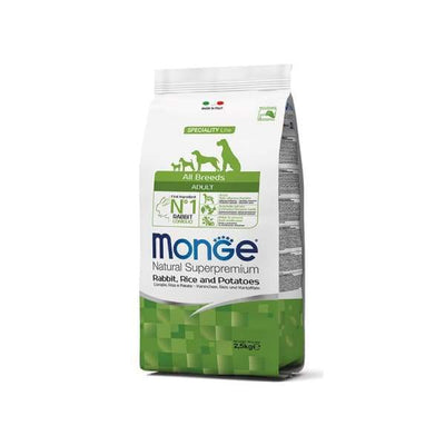 Monge Monge Adult Rabbit Rice and Potatoes Dry Dog Food 2.5kg Dog Food & Treats