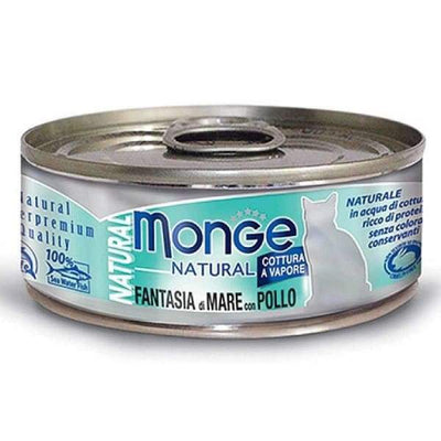 Monge Monge Natural Seafood Mixed With Chicken Canned Cat Food 80g Cat Food & Treats