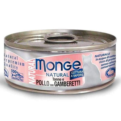 Monge Monge Natural Tuna & Chicken With Shrimps Canned Cat Food 80g Cat Food & Treats