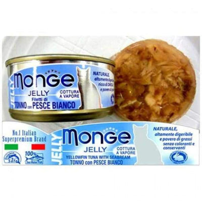Monge Monge Yellowfin Tuna with Sea Bream in Jelly Canned Cat Food 80g Cat Food & Treats