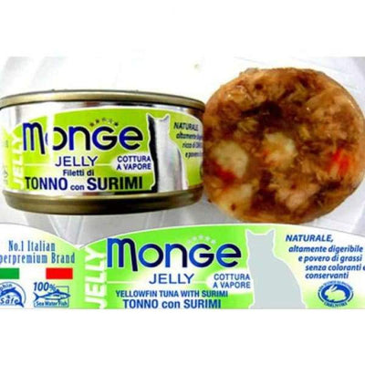 Monge Monge Yellowfin Tuna with Surimi in Jelly Canned Cat Food 80g Cat Food & Treats