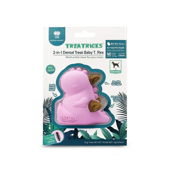Natura Nourish [30% OFF] Natura Nourish 2-in-1 Baby T-Rex Pink Dog Toy with Chicken Treats Dog Accessories