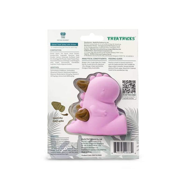 Natura Nourish [30% OFF] Natura Nourish 2-in-1 Baby T-Rex Pink Dog Toy with Chicken Treats Dog Accessories