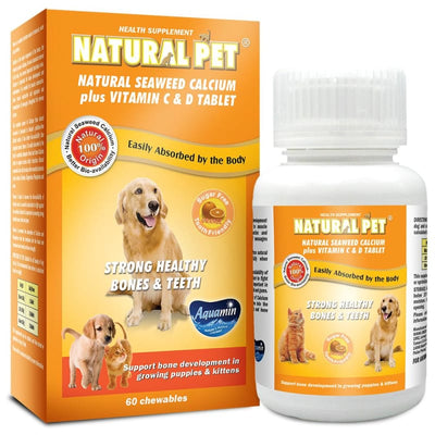 Natural Pet [15% OFF] Natural Pet Seaweed Calcium Plus Vitamin C & D Pet Supplement 60 tablets Dog Healthcare